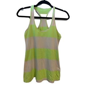 Lululemon Neon Green & White Tank Top